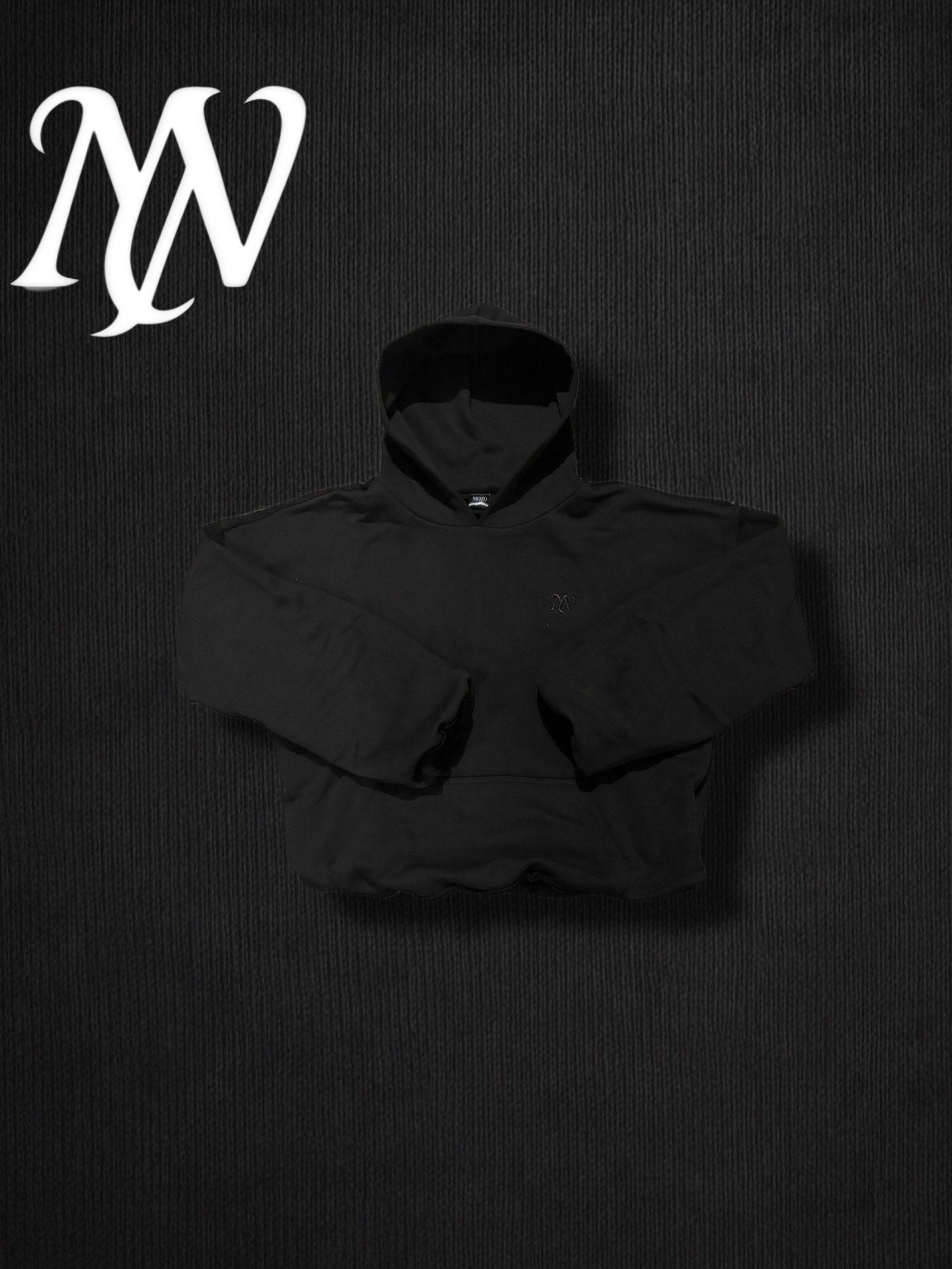 Doublelayered black hoodie